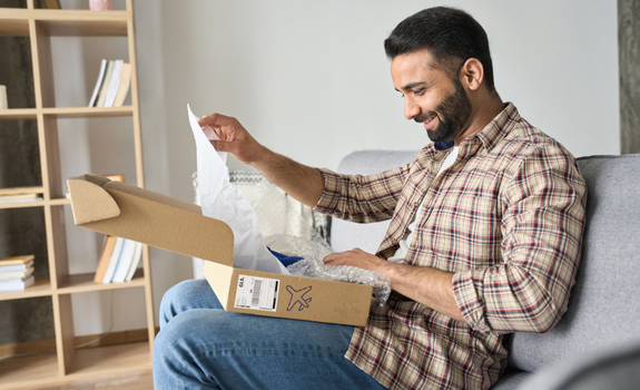 Man receiving a parcel
